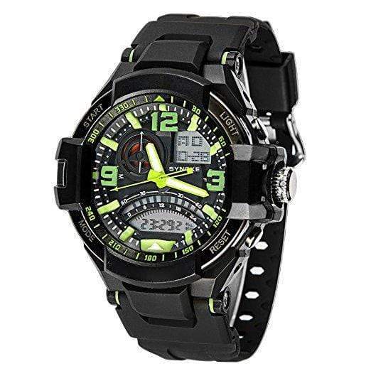 AussieSuperStore Homeware Supplies Unisex Dual Movements 5ATM Water-proof Sports Alarm Chronograph Watch (Green) CBSNK67876GRN