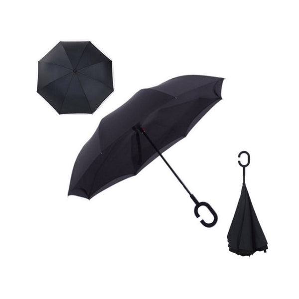 AussieSuperStore Homeware Supplies Windproof Double-Layered Hands Free Inverted Reverse Folding Upside-Down Umbrella Windproof Double-Layered Inverted Reverse Folding Upside-Down Umbrella CB201TUMBRELLA4