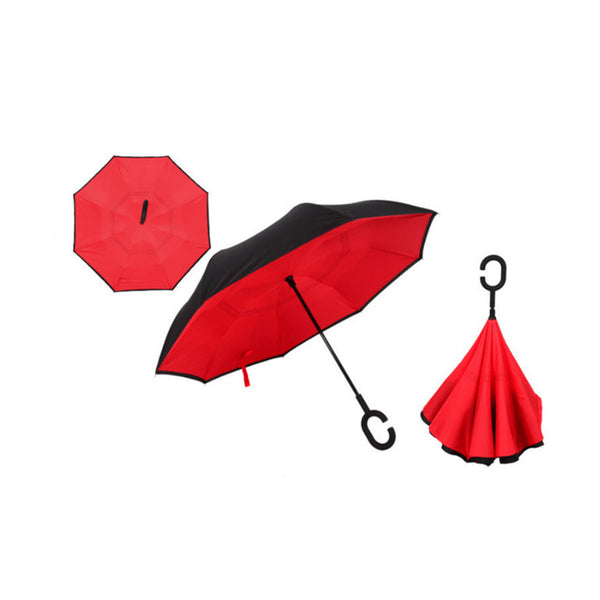 AussieSuperStore Homeware Supplies Windproof Double-Layered Hands Free Inverted Reverse Folding Upside-Down Umbrella Windproof Double-Layered Inverted Reverse Folding Upside-Down Umbrella CB201TUMBRELLA19