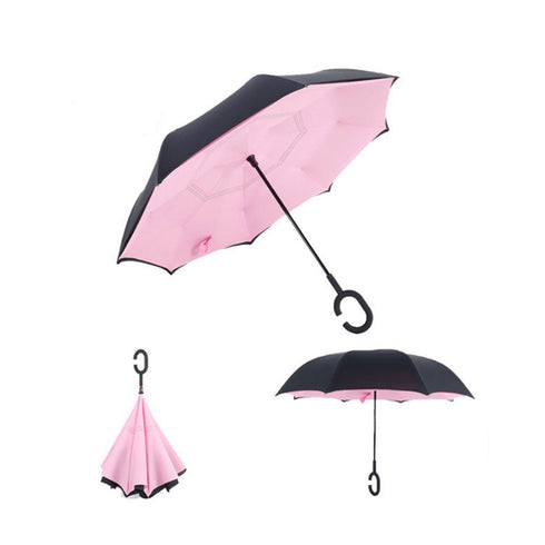 AussieSuperStore Homeware Supplies Windproof Double-Layered Hands Free Inverted Reverse Folding Upside-Down Umbrella Windproof Double-Layered Inverted Reverse Folding Upside-Down Umbrella CB201TUMBRELLA17