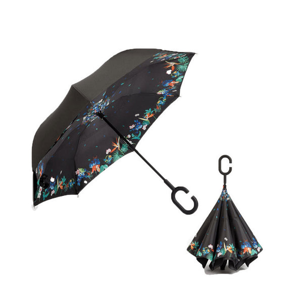 AussieSuperStore Homeware Supplies Windproof Double-Layered Hands Free Inverted Reverse Folding Upside-Down Umbrella Windproof Double-Layered Inverted Reverse Folding Upside-Down Umbrella CB201TUMBRELLA13