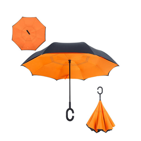 AussieSuperStore Homeware Supplies Windproof Double-Layered Hands Free Inverted Reverse Folding Upside-Down Umbrella Windproof Double-Layered Inverted Reverse Folding Upside-Down Umbrella CB201TUMBRELLA16