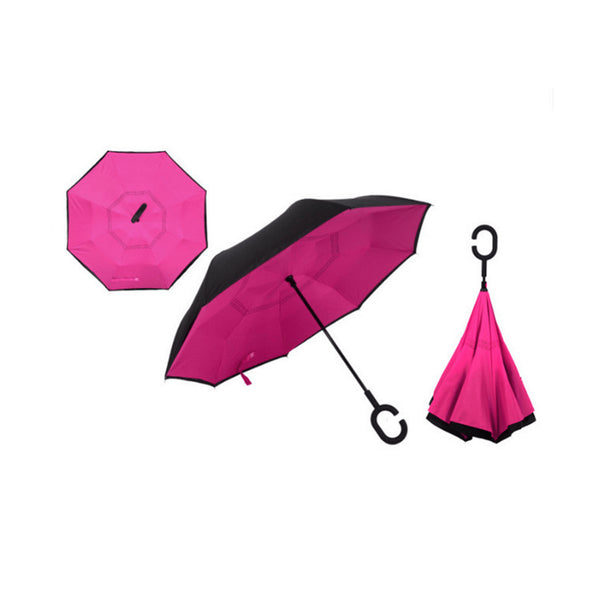 AussieSuperStore Homeware Supplies Windproof Double-Layered Hands Free Inverted Reverse Folding Upside-Down Umbrella Windproof Double-Layered Inverted Reverse Folding Upside-Down Umbrella CB201TUMBRELLA20