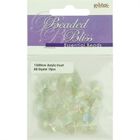 AussieSuperStore Jewellery Making Supplies Acrylic Faceted Heart Bead Acrylic Faceted Heart Bead | Jewellery Making Beads | Jewellery Making Supplies 9323823201821 BB18001