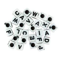 AussieSuperStore Jewellery Making Supplies Alphabet Beads Black & White Alphabet Beads Black & White | Jewellery Making Beads 9331468001713 VCB27