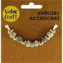AussieSuperStore Jewellery Making Supplies Beads with Large Holes Metal Silver Beads with Large Holes Metal Silver | Jewellery & Beading Supplies 9331468054399 VJY159