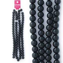 AussieSuperStore Jewellery Making Supplies Black Strung Beads Glass Round 10mm 84pcs (in 3 colors) Strung Beads Glass Round 10mm 84pcs | Jewellery Making Beads 9323823178697 BBS2014213