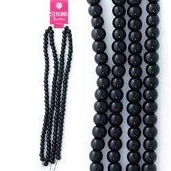 AussieSuperStore Jewellery Making Supplies Black Strung Beads Glass Round 6mm 140pcs (in 7 colors) Strung Bead Glass Round 6mm 140pcs | Jewellery Making Beads 9323823178673 BBS2014211