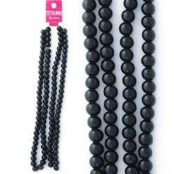 AussieSuperStore Jewellery Making Supplies Black Strung Beads Glass Round 8mm 112pcs (in 2 colors) Strung Beads Glass Round 8mm 112pcs | Jewellery Making Beads 9323823178680 BBS2014212