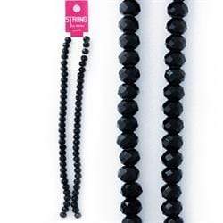 AussieSuperStore Jewellery Making Supplies Black Strung Beads Glass Squashed Facet (in 2 colors) Strung Beads Glass Squashed Facet | Jewellery Making Beads 9323823181932 BBS2014223