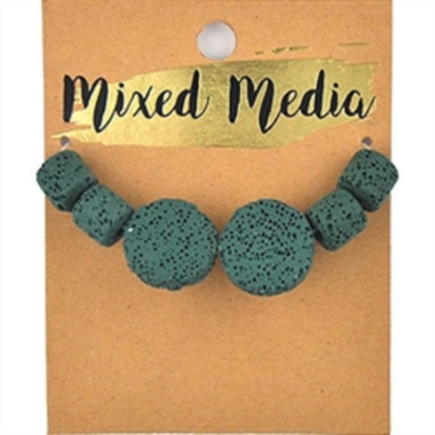 AussieSuperStore Jewellery Making Supplies Blue Lava Flat Round & Tube Beads (in 5 colours) Lava Flat Round & Tube Beads (in 5 colours) | Jewellery Making Beads | Jewellery Making Supplies 9323823209100 MM2011