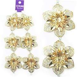 AussieSuperStore Jewellery Making Supplies Bright Gold Strung Beads Metal Flower (in 2 colors) Strung Beads Metal Flower | Jewellery Making Beads 9323823181215 BBS2014076