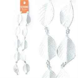 AussieSuperStore Jewellery Making Supplies Bright Silver Strung Beads Metal Leaf (in 2 colors) Strung Beads Metal Leaf | Jewellery Making Beads 9323823181017 BBS2014037