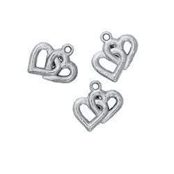 AussieSuperStore Jewellery Making Supplies Charms Double Heart Charms Double Heart | Jewellery Making Supplies 9331468023029 VCCDHSLV