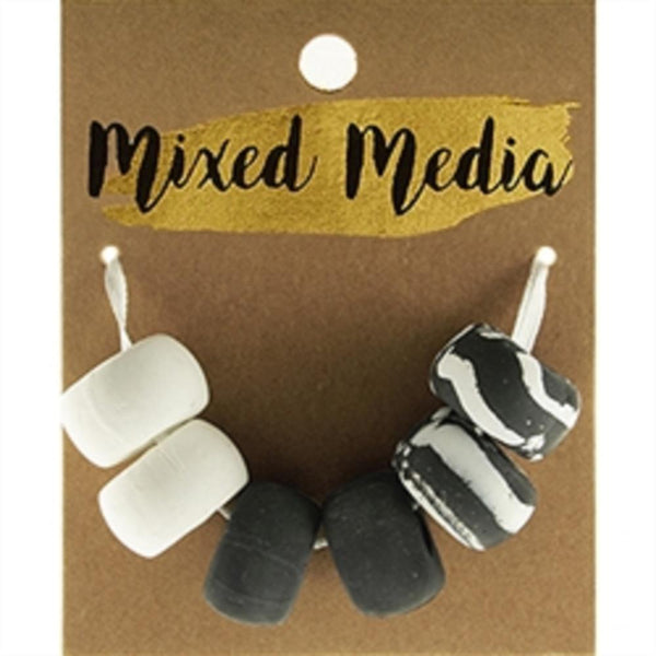 AussieSuperStore Jewellery Making Supplies Clay Black Tie Die Beads Clay Black Tie Die Beads | Jewellery Making Beads | Jewellery Making Supplies 9323823197384 DBX77015