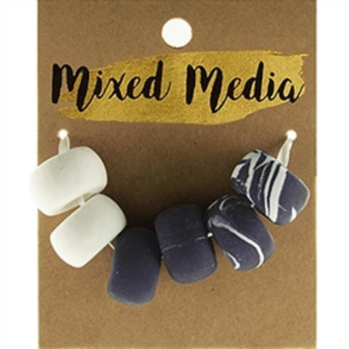 AussieSuperStore Jewellery Making Supplies Clay Dark Blue Tie Dye Beads Clay Dark Blue Tie Dye Beads | Jewellery Making Beads | Jewellery Making Supplies 9323823197377 DBX77014