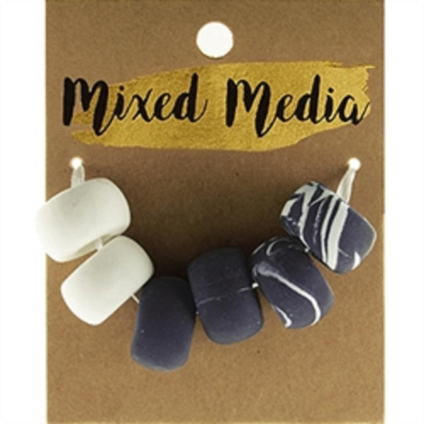 AussieSuperStore Jewellery Making Supplies Clay Dark Blue Tie Dye Beads Clay Dark Blue Tie Dye Beads | Jewellery Making Beads | Jewellery Making Supplies 9323823197377 DBX77014