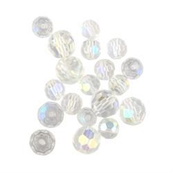 AussieSuperStore Jewellery Making Supplies Crystal AB Glass Round Facet Beads (in 2 styles) Glass Round Facet Beads|Jewellery Making Beads|Jewellery Making Supplies 9323823128449 GB352