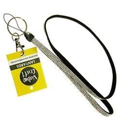 AussieSuperStore Jewellery Making Supplies Crystal On Black Lanyard Suede (in 4 colors) Lanyard Crystal Suede | Batch Making Accessories 9331468051985 VJY553