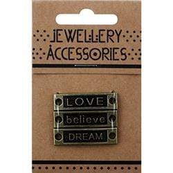 AussieSuperStore Jewellery Making Supplies Dark Gold Love, Believe, Dream Charm Set Love, Believe, Dream Charm Set | Jewellery Making Beads| Jewellery Making Supplies 9323823190705 JF1190