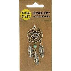AussieSuperStore Jewellery Making Supplies Dreamcatcher Charm Silver Dreamcatcher Charm Silver | Jewellery Making Accessories 9331468052258 VJY129