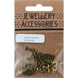 AussieSuperStore Jewellery Making Supplies Gold JF Charm - Numbers (in 3 colors) JF Charm - Numbers (in 3 colors) | Jewellery Making Accessories 9323823190620 JF1182