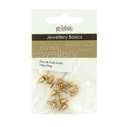 AussieSuperStore Jewellery Making Supplies Gold JF Earring Studs Post and Ends (in 2 colors) JF Earring Studs Post and Ends | Jewellery Making Accessories 9323823056285 JF147