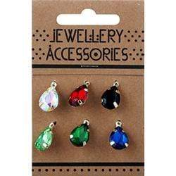 AussieSuperStore Jewellery Making Supplies Gold Rhinestone Teardrop Charm Pendants (in 2 colors) Rhinestone Teardrop Charm Pendants (in 2 colors) | Jewellery Making Supplies 9323823190651 JF1185