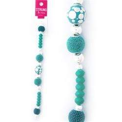 AussieSuperStore Jewellery Making Supplies Green Strung Beads Glass Round Features (in 2 colors) Strung Beads Glass Round Features | Jewellery Making Beads 9323823182090 BBS2014341