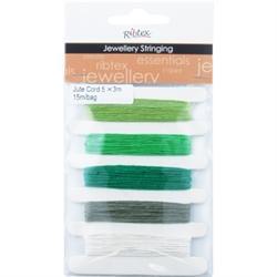 AussieSuperStore Jewellery Making Supplies Greens JF Jute Thin Cord (in 5 colours) JF Jute Thin Cord (in 5 colours) | Jewellery Making Stringing Material 9323823180423 JFST036