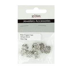 AussieSuperStore Jewellery Making Supplies JF Bead Caps Filigree 8mm JF Bead Caps Filigree 8mm | Jewellery Making Accessories 9323823066147 CHM203