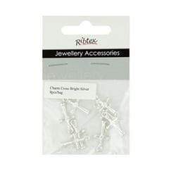AussieSuperStore Jewellery Making Supplies JF Cross Charms 21mm Bright Silver JF Cross Charms 21mm | Jewellery Making Accessories 9323823103439 JF729