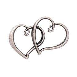 AussieSuperStore Jewellery Making Supplies JF Double Heart Charms JF Double Heart Charms | Jewellery Making Accessories 9323823160371 JF1051