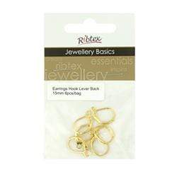 AussieSuperStore Jewellery Making Supplies JF Earring Hook Lever Back 15mm (in 2 colors) JF Earring Hook Lever Back 15mm | Jewellery Making Accessories