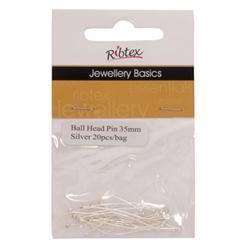 AussieSuperStore Jewellery Making Supplies JF Head Pins Ball 35mm JF Head Pins Ball 35mm | Jewellery Making Accessories 9323823160128 JF1026