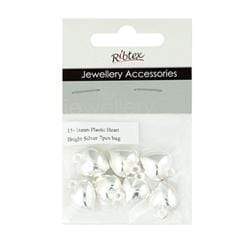 AussieSuperStore Jewellery Making Supplies JF Heart Charms 15x16mm Bright Silver JF Heart Charms 15x16mm | Jewellery Making Accessories 9323823100353 JF574