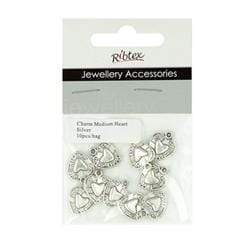 AussieSuperStore Jewellery Making Supplies JF Heart Medium Charms JF Heart Medium Charms | Jewellery Making Accessories 9323823091903 JF456