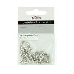 AussieSuperStore Jewellery Making Supplies JF Heart Open Rope Charms JF Heart Open Rope Charms | Jewellery Making Accessories 9323823125882 CHM421