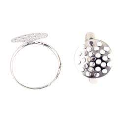 AussieSuperStore Jewellery Making Supplies JF Round Ring Base Perforated Adjustable JF Round Ring Base Perforated | Jewellery Making Accessories 9323823121556 JF800