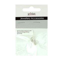 AussieSuperStore Jewellery Making Supplies JF Spacer Barrel with Diamante JF Spacer Barrel with Diamante | Jewellery Making Accessories 9323823135270 JF931
