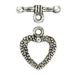 AussieSuperStore Jewellery Making Supplies JF Toggle Heart Berry 15mm Silver JF Toggle Heart Berry 15mm Silver | Jewellery Making Findings 9323823073510 JF203