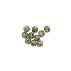 AussieSuperStore Jewellery Making Supplies Lime Cloisonne Round Beads (in 4 colors) Cloisonne Round Beads|Jewellery Making Beads|Jewellery Making Supplies 9323823083120 CLS124