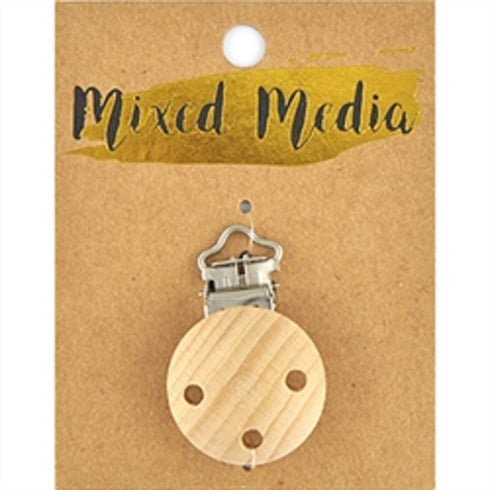 AussieSuperStore Jewellery Making Supplies Mixed Media Beechwood Pacifier Clip Mixed Media Beechwood Pacifier Clip | Jewellery Making Findings | Jewellery Making Supplies 9323823209469 MM2014