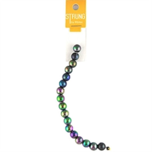 AussieSuperStore Jewellery Making Supplies Pearl Round Black AB Strung Beads Pearl Round Black AB Strung Beads | Jewellery Making Beads | Jewellery Making Supplies 9323823208837 BBS2036