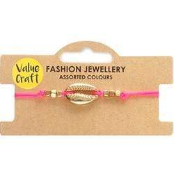AussieSuperStore Jewellery Making Supplies Pink with Gold Shell Shell Bracelet (in 6 varieties) Shell Bracelet (in 6 varieties) | Charm Bracelet for Kids & Children 9331468058601 VCBRAC07