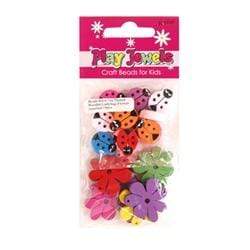 AussieSuperStore Jewellery Making Supplies PJ Twin Pack Bead Lady Bug/Flower Beads PJ Twin Pack Bead Lady Bug/Flower Beads | Jewellery Making Beads 9323823158231 PJD110