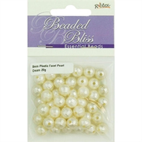 AussieSuperStore Jewellery Making Supplies Plastic Facet Round Pearl Beads (in 2 colours) Plastic Facet Round Pearl Beads (in 2 colours) | Jewellery Making Beads | Jewellery Making Supplies