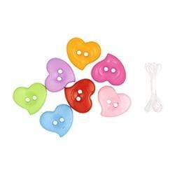 AussieSuperStore Jewellery Making Supplies Plastic Heart Buttons Plastic Heart Buttons | Craft Buttons | Sewing Buttons 9331468035701 VCKB013