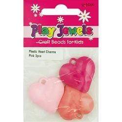 AussieSuperStore Jewellery Making Supplies Plastic Hearts Charms Plastic Hearts Charms | Jewellery Making Beads | Jewellery Making Supplies 9323823202002 PJS18007