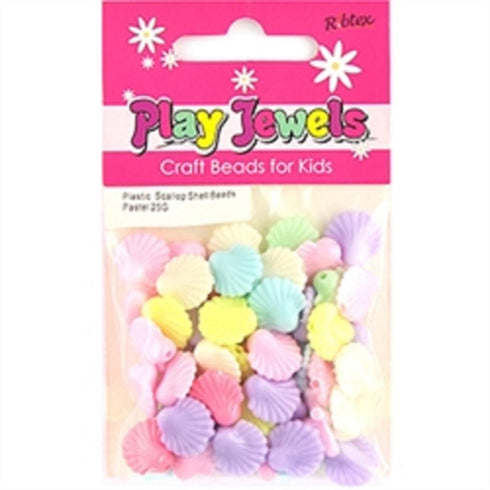 AussieSuperStore Jewellery Making Supplies Plastic Scallop Shell Beads Plastic Scallop Shell Beads | Jewellery Making Beads | Jewellery Making Supplies 9323823209131 PJS2002